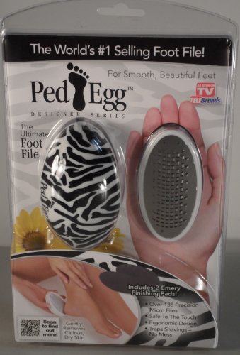 PedEgg Designer Series foot file in zebra print